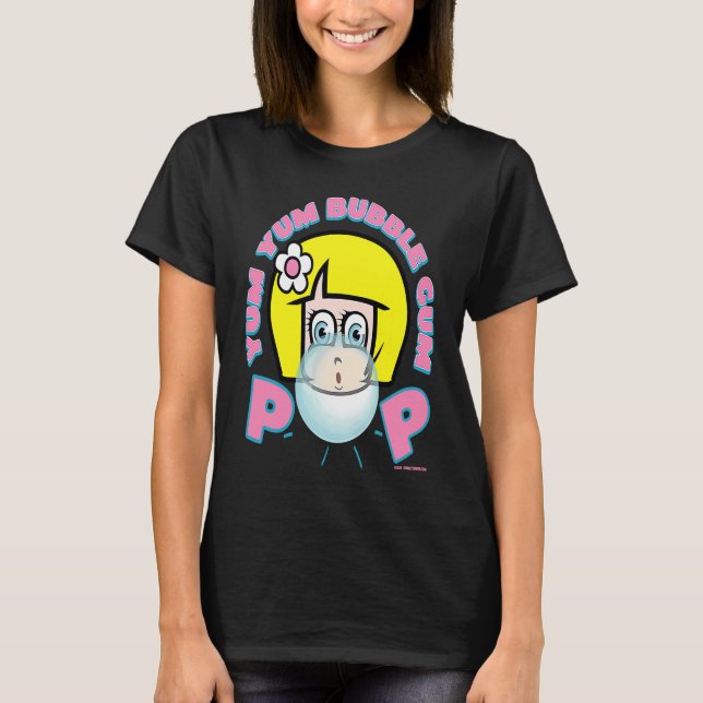Camiseta YUM YUM BUBBLE GUM GIRL BLOWING BUBBLE RETRO 90's  (Anverso)