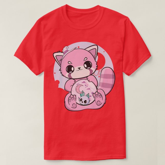 Camiseta Yume Kawaii Red Panda Glass Sphere Fairy Kei Haraj (Diseño del anverso)
