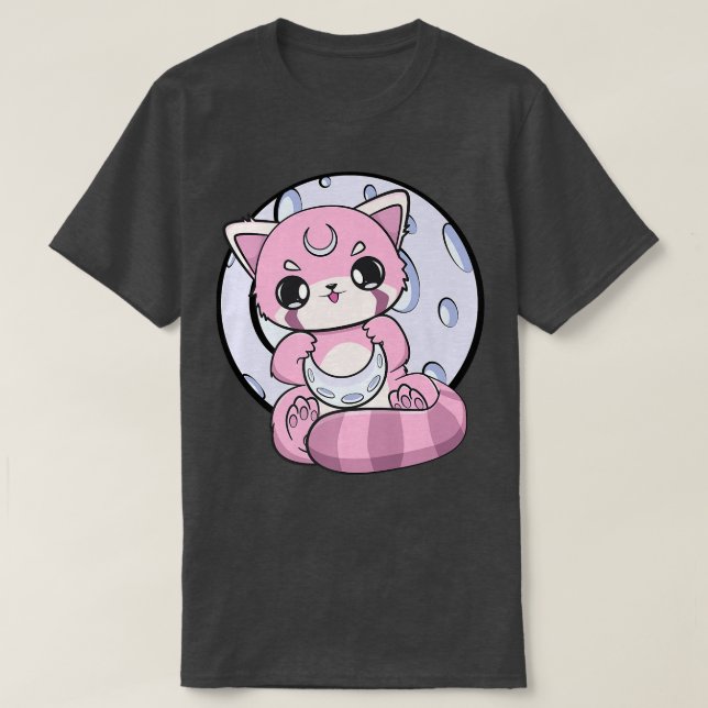 Camiseta Yume Kawaii Rojo Panda Moon Fairy Kei Harajuku Nug (Diseño del anverso)