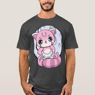 Camiseta Yume Kawaii Rojo Panda Moon Fairy Kei Harajuku Nug