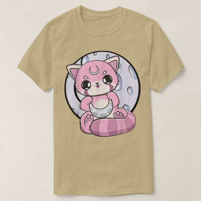 Camiseta Yume Kawaii Rojo Panda Moon Fairy Kei Harajuku Nug (Diseño del anverso)