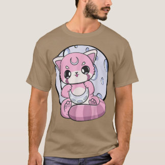 Camiseta Yume Kawaii Rojo Panda Moon Fairy Kei Harajuku Nug
