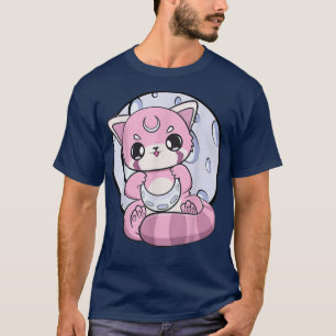 Camiseta Yume Kawaii Rojo Panda Moon Fairy Kei Harajuku Nug