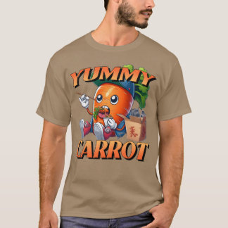Camiseta Yummy Cartoon Carrot Eating Chinese Food family