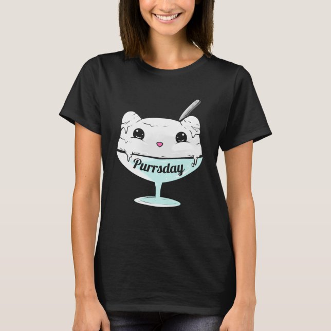 Camiseta Yummy Cat Ice Cream (Helado De Gato) En El Jueves (Anverso)