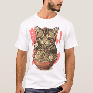 Camiseta Yummy Ramen Kitten White