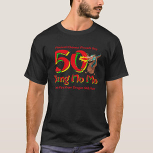 Camiseta Yung gracioso no Mo 50 cumpleaños broma proverbio 