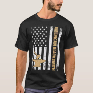 Camiseta Yunque y martillo de forja de bandera de EE. UU. H