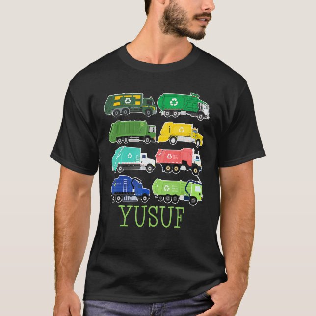 Camiseta Yusuf Trash Truck For Kids Collector Ecologist Gar (Anverso)