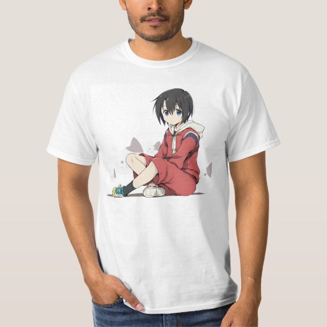 Camiseta yuzuru nishimiya con gato (Anverso)