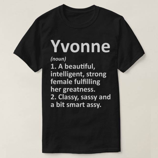 Camiseta YVONNE Definición Nombre Personalizado Graciosa Ch (Diseño del anverso)
