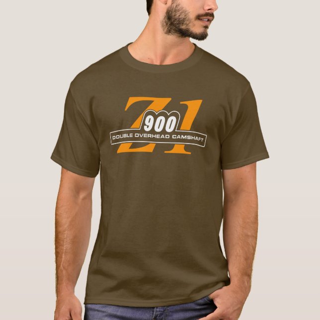 Camiseta Z1 legendario 900 Rootbeer y naranja (Anverso)