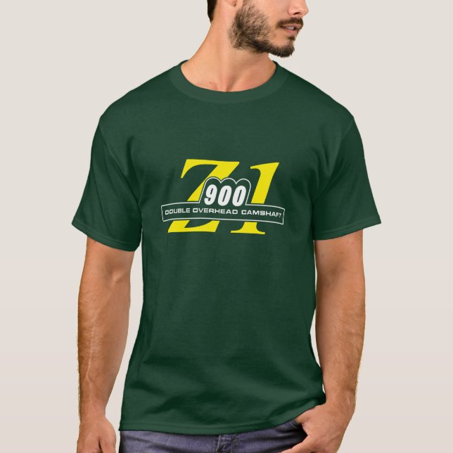 Camiseta Z1 legendario 900 verde y amarillo (Anverso)