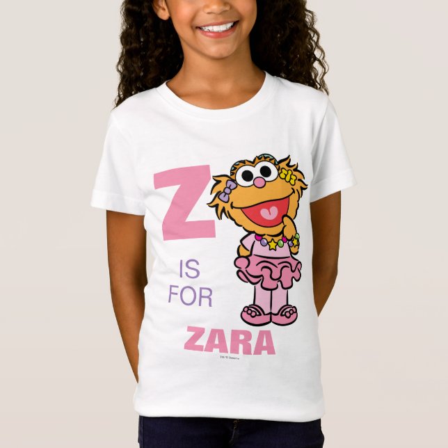 Camiseta Z es para Zoe | Añadir su nombre (Anverso)