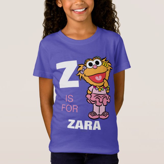 Camiseta Z es para Zoe | Añadir su nombre (Anverso)
