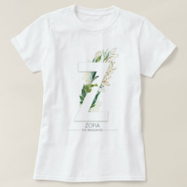 Camiseta Z Monograma verde de oro deja elegante