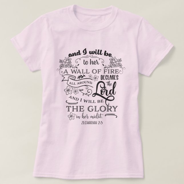Camiseta Zacarías 2:5 (Diseño del anverso)