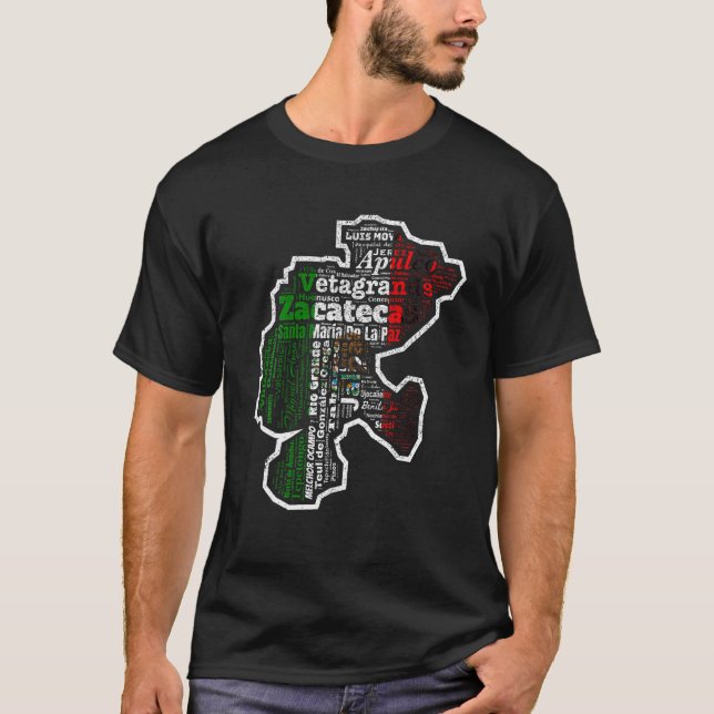 Camiseta Zacatecas México Mapa Bandera Estado Mexicano T Sh (Anverso)
