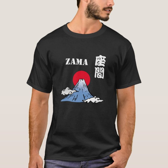 Camiseta ZAMA con el monte Fuji y el Sol (Anverso)