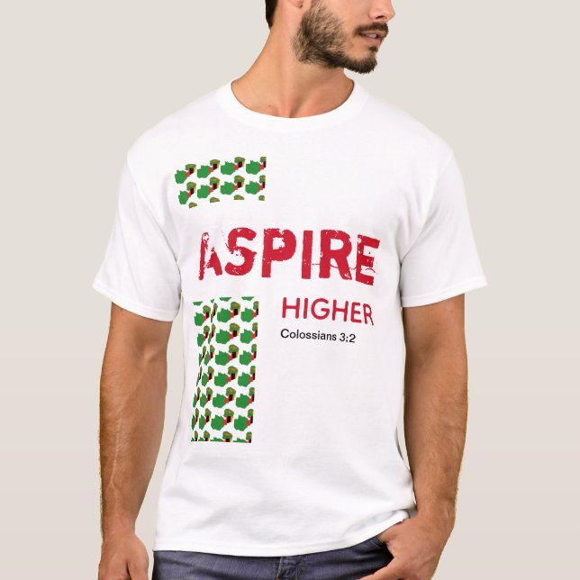 Camiseta Zambia ASPIRE HIGHER Christian Scripting (Anverso)