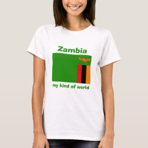 Camiseta Zambia Bandera + Mapa + Texto