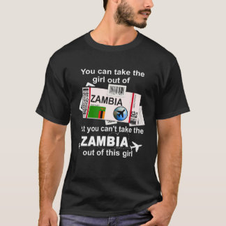 Camiseta Zambia Boarding Pass  Zambia Girl  Zambia