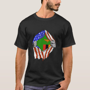 Camiseta Zambia Chest USA América Bandera zambiana Orgullo 