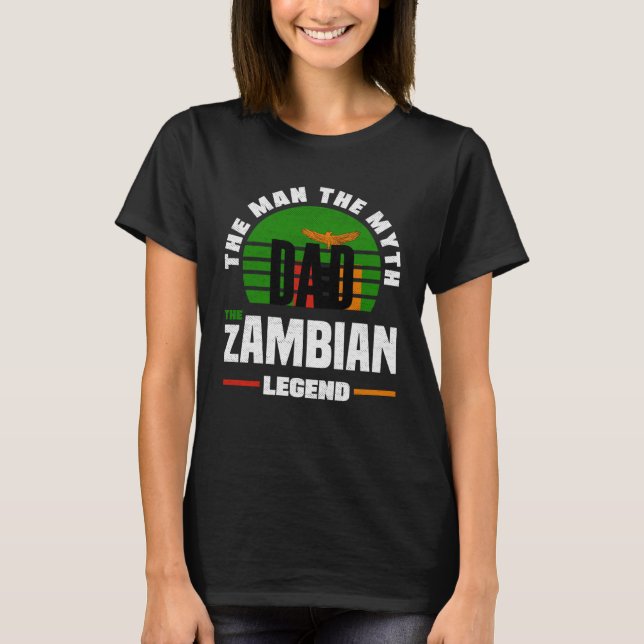 Camiseta Zambia: Día de los Padres con Bandera de Zambia (Anverso)
