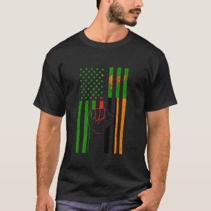 Camiseta Zambia Handpust USA Estados Unidos Bandera zambian