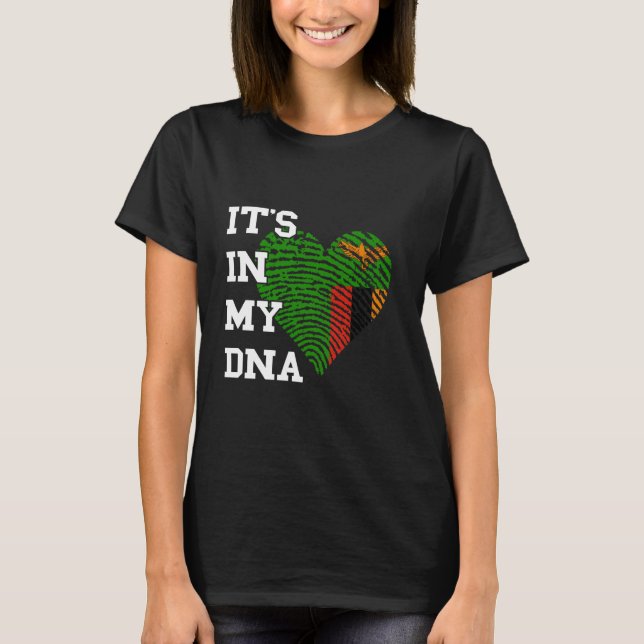 Camiseta Zambia It's In My DNA Heart Zambian Pride Zambian  (Anverso)
