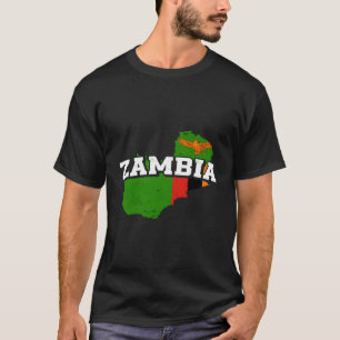 Camiseta Zambia Map And Flag Souvenir Zambian