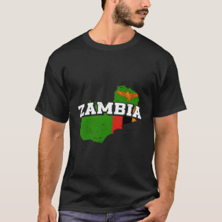Camiseta Zambia Map And Flag Souvenir Zambian