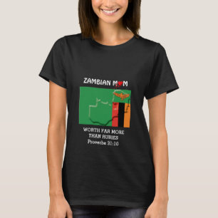 Camiseta ZAMBIA MOM Vale más que Rubies PROV 31 Negro