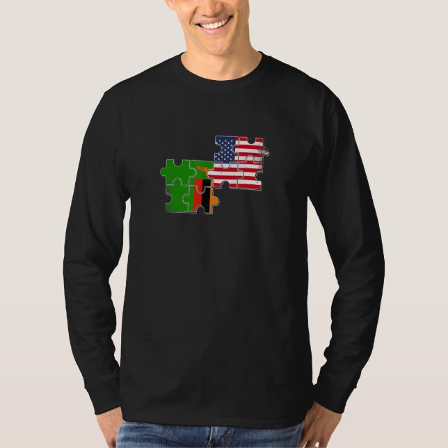 Camiseta Zambia USA Zambian American Flag (Anverso)