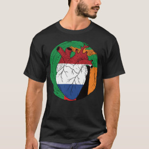 Camiseta Zambian Zambia Koningsdag Corazón holandés Holandé