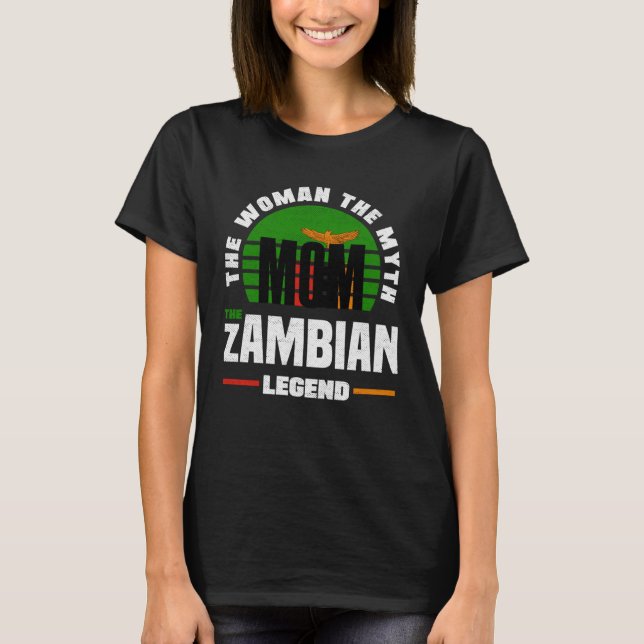 Camiseta Zambian Zambia Zambian Flag Mothers Day (Anverso)