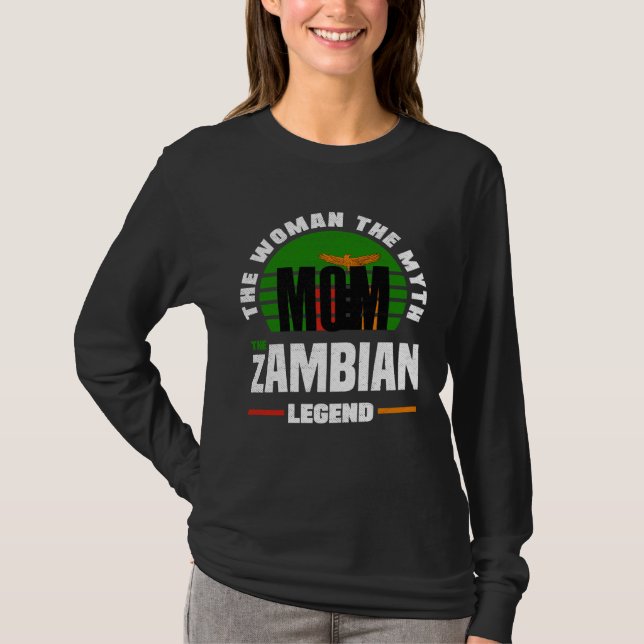 Camiseta Zambian Zambia Zambian Flag Mothers Day (Anverso)