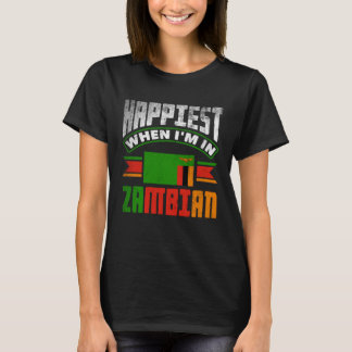 Camiseta Zambiano Zambia Bandera Zambiana Más Feliz Cuando 