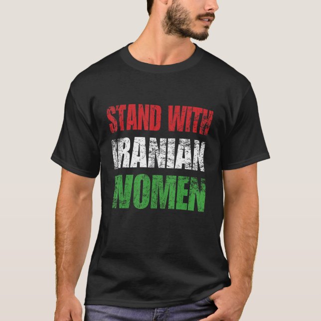 Camiseta Zan Zendegi Azadi Mujer Persa Mano de Libertad (Anverso)