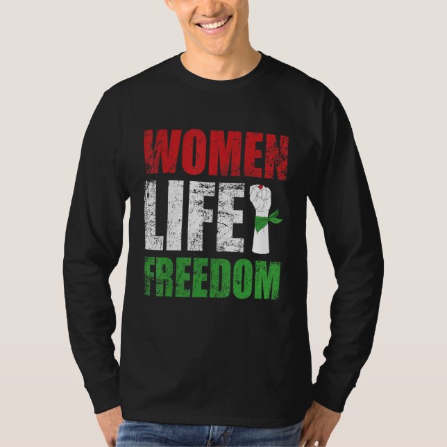 Camiseta Zan Zendegi Azadi Persian Woman Life Freedom Hand  (Anverso)