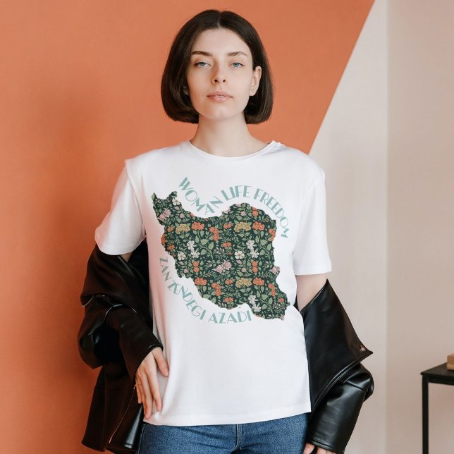 Camiseta Zan Zendegi Azadi | Verde de regalo persa (Zan Zendegi Azadi | Persian Gift Green T-Shirt)