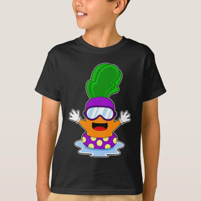 Camiseta Zanahoria Natación Gafas (Anverso)