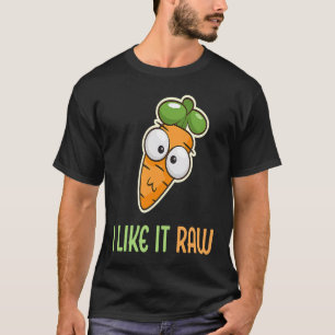 Camiseta Zanahoria vegetal Me gusta cruda Estilo de vida ve