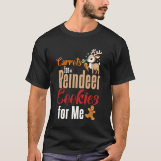 Camiseta Zanahorias para Galletas de Reno Navidad Santa Xma