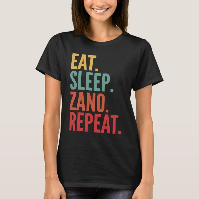 Camiseta Zano Crypto Comer Sleep Zano Repetir (Anverso)