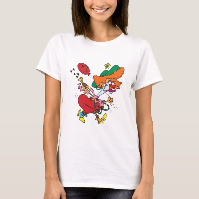 Camiseta Zany Woman Running Clown (Anverso)