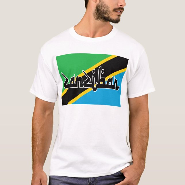 Camiseta Zanzíbar, Bandera de Tanzania, África Oriental (Anverso)