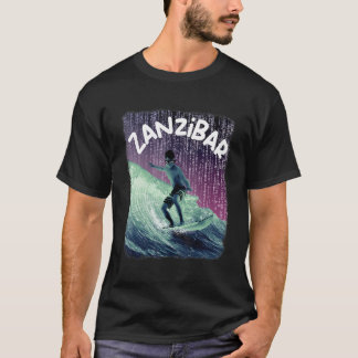 Camiseta Zanzibar Nerd Surfing Beach Palm trees Vacation