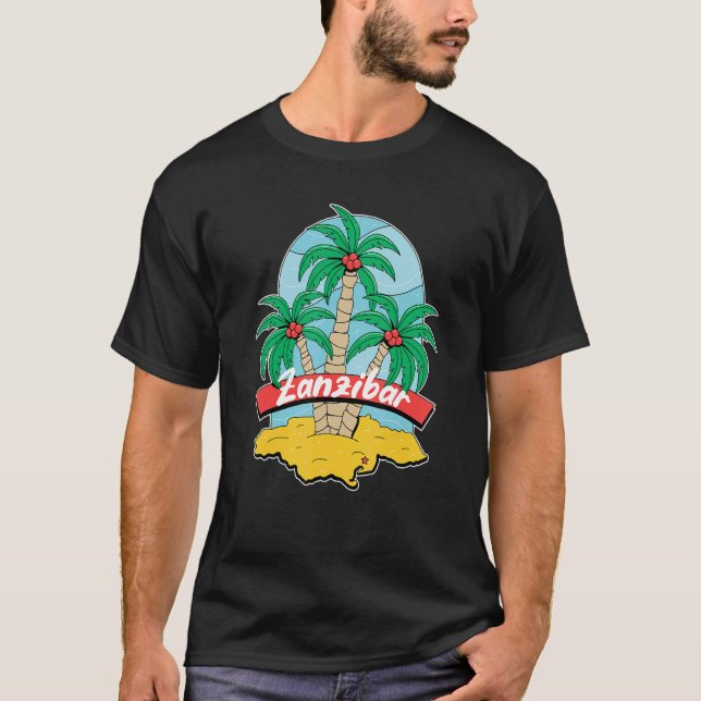 Camiseta Zanzibar Palm Beach Surfing Souvenir Beach Vacatio (Anverso)
