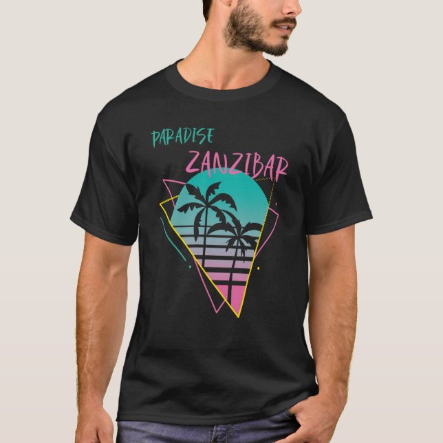 Camiseta Zanzibar Paradise Palm tree Beach Vacation Ocean S (Anverso)